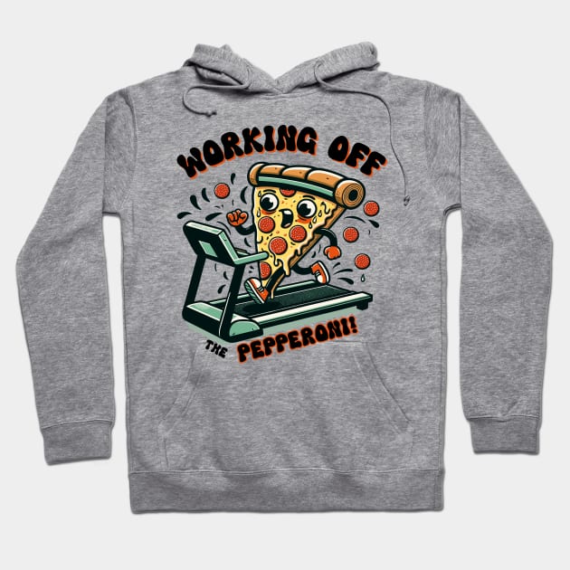 Playful Pizza Treadmill Run - National Pizza Day Hoodie by Xeire